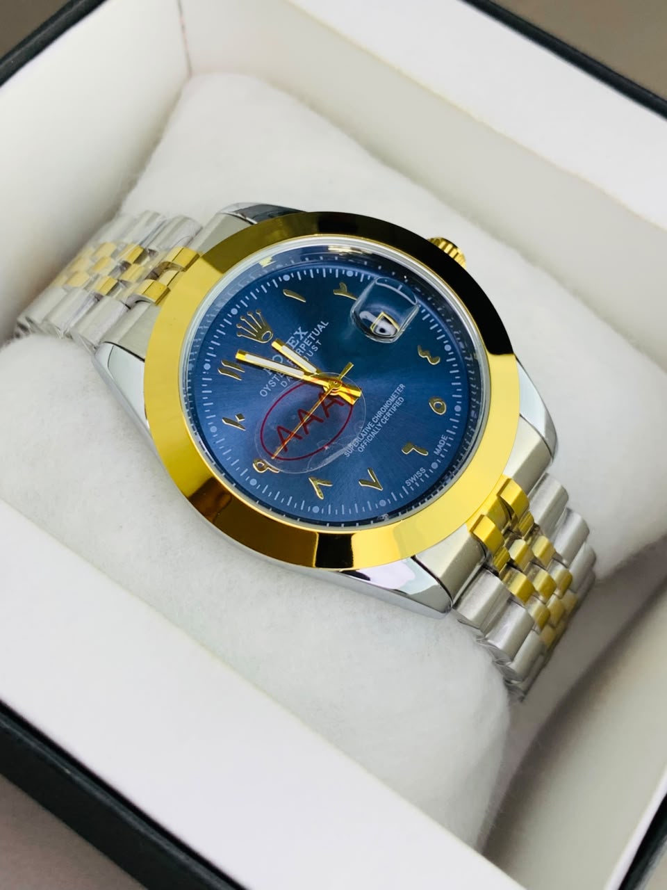 Rolex Date Just | blue arabic dail