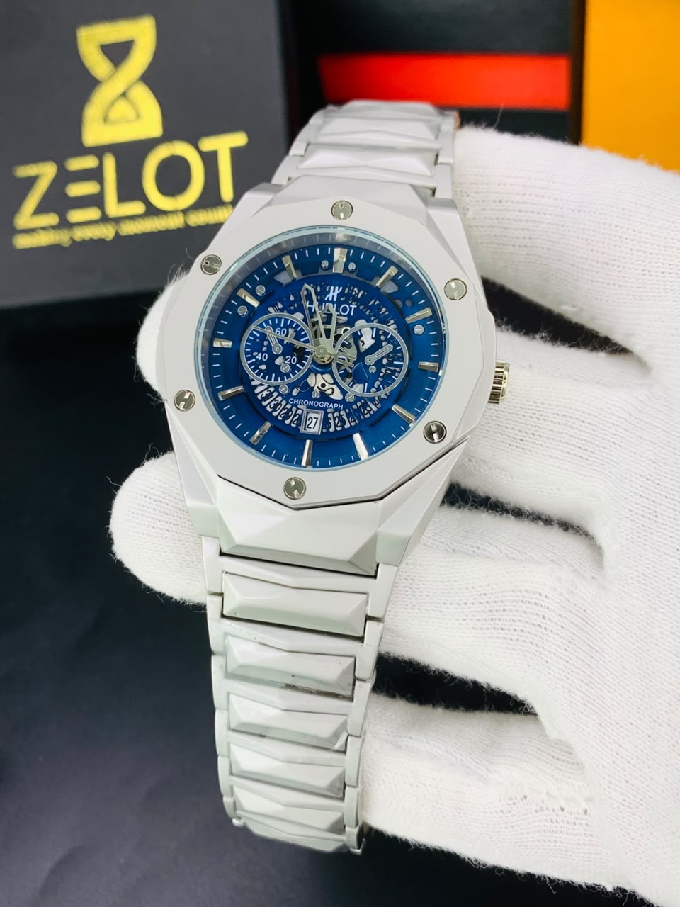 Hublot Daimond Cut Cain | blue dail
