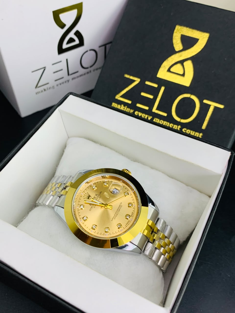 Rolex date just | golden dail