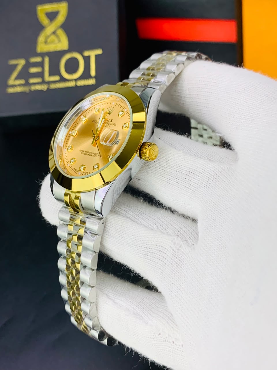 Rolex date just | golden dail