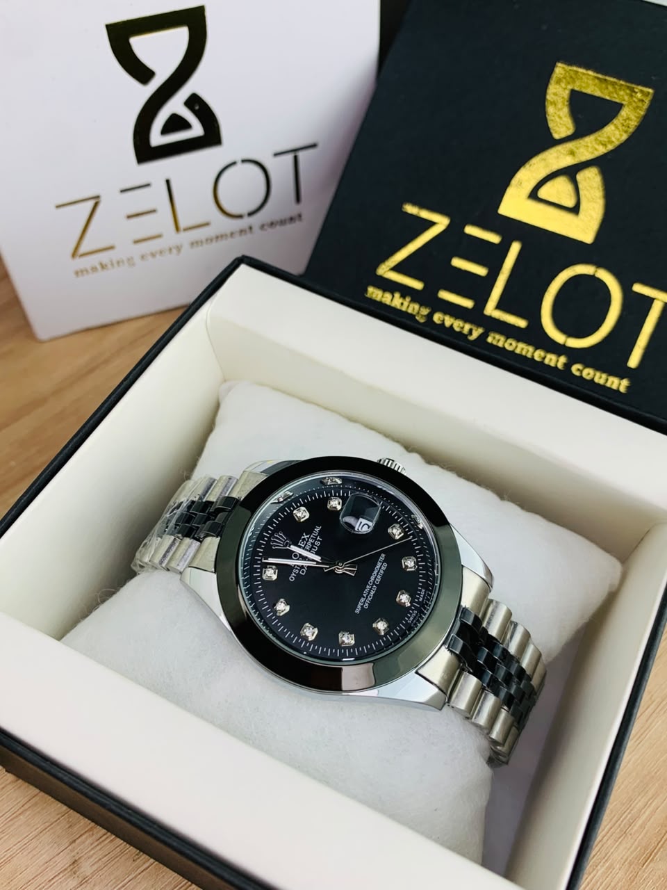 Semi Auto Stone Model | silver black | jubilee chain