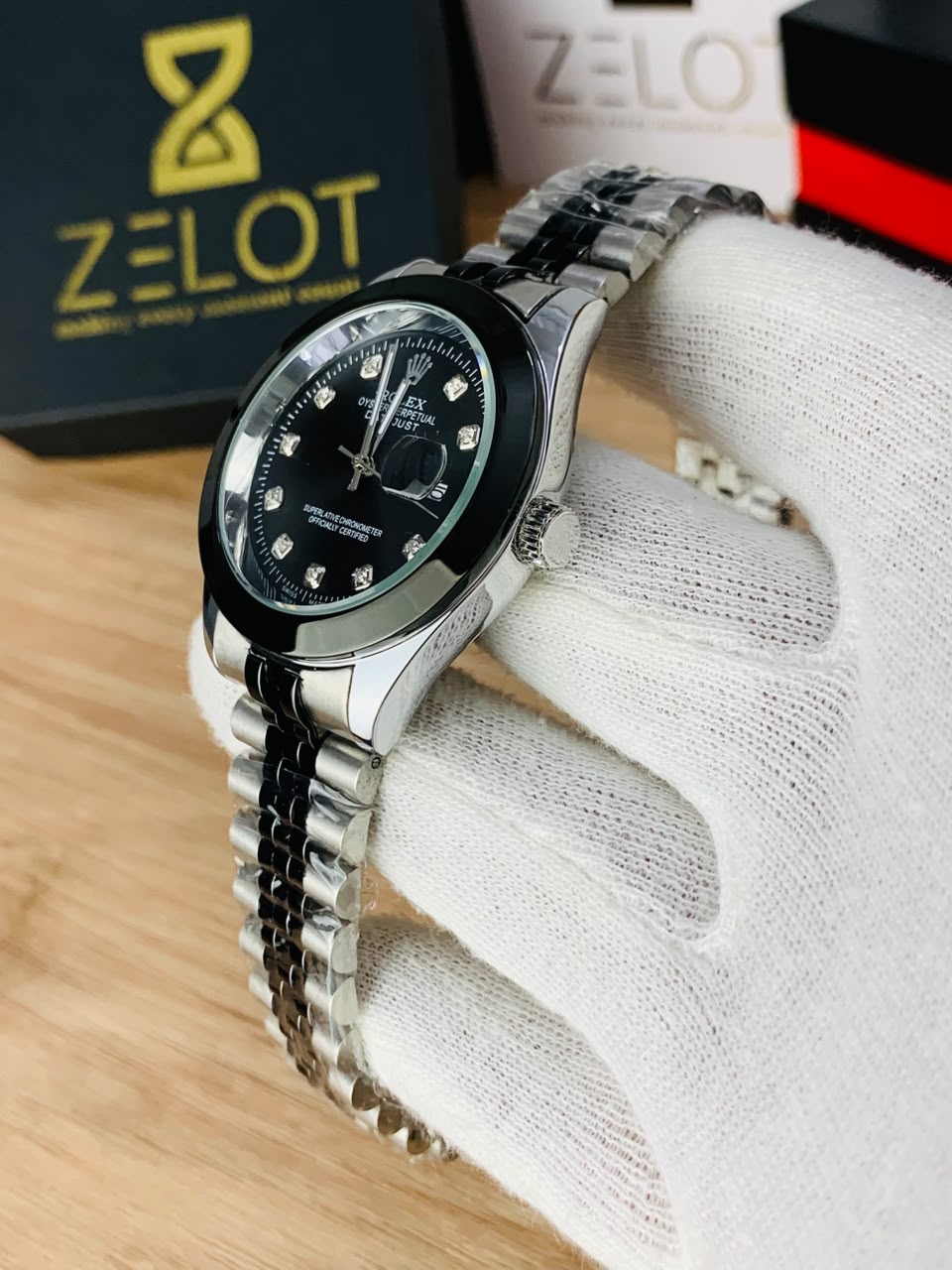 Semi Auto Stone Model | silver black | jubilee chain