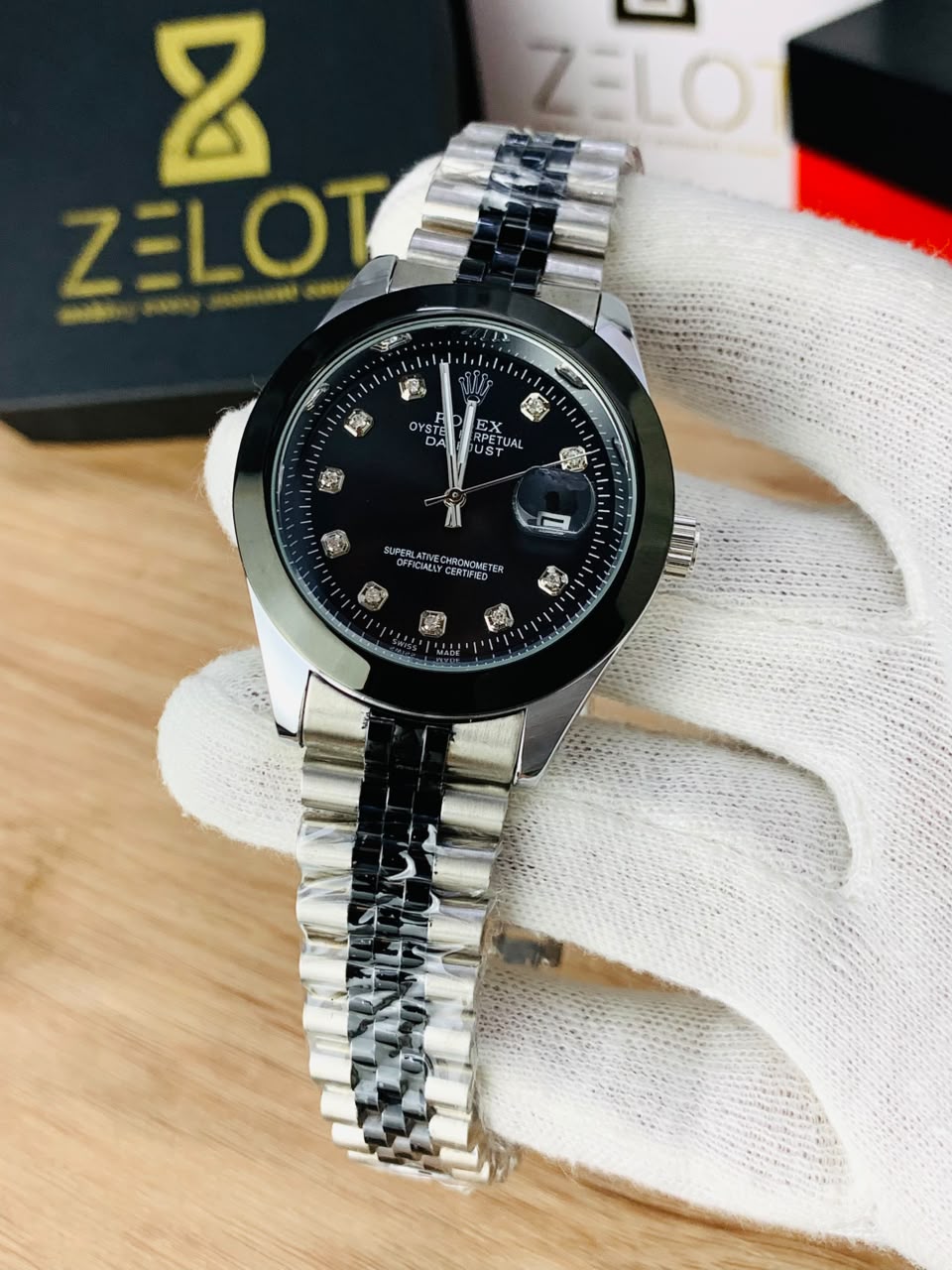 Semi Auto Stone Model | silver black | jubilee chain
