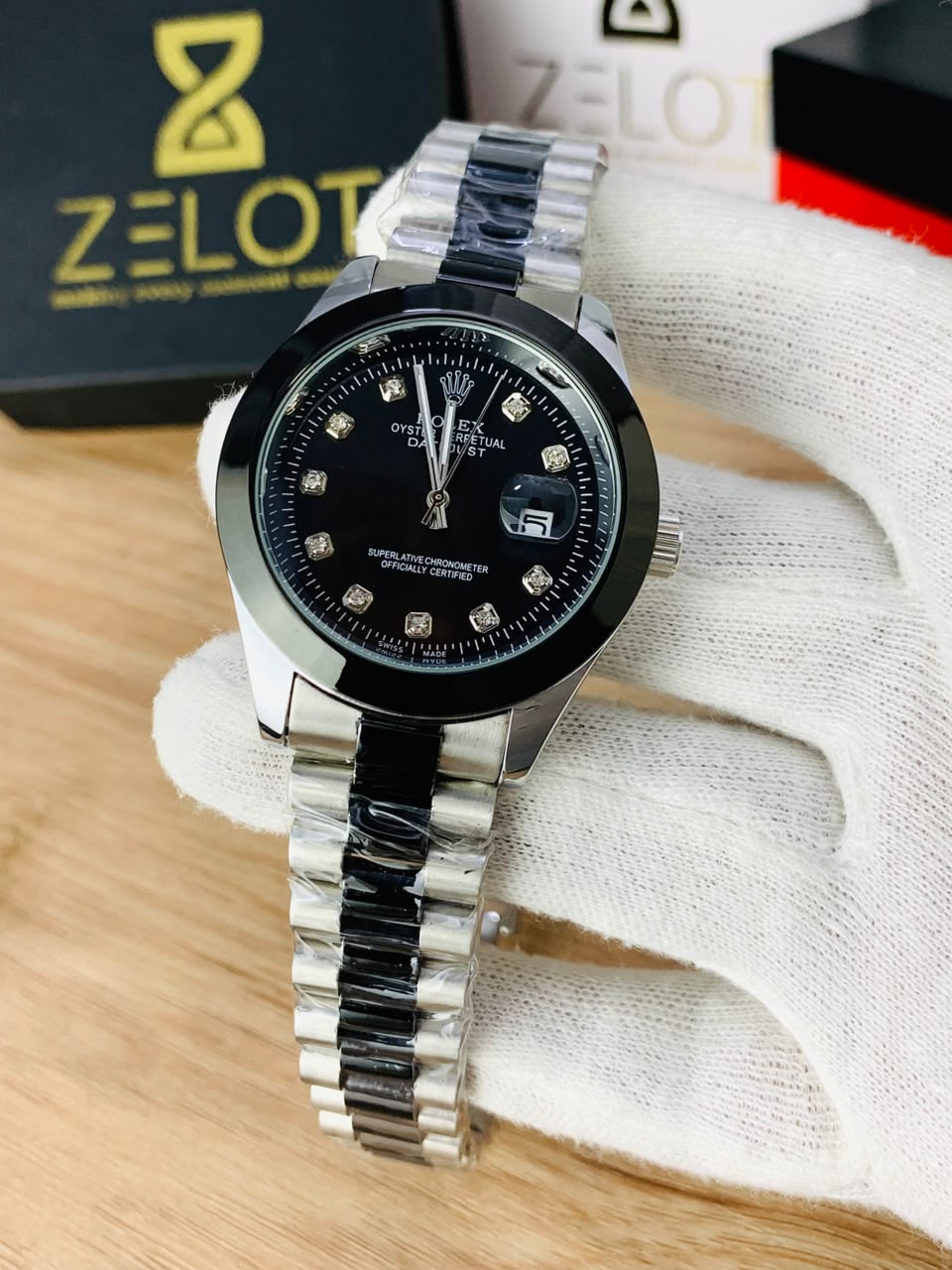 Semi Auto Stone Model | silver black | president chain